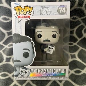Funko Pop! Walt Disney With Drawing # 74 Disney 100 ! VAULTED ! Funko Pop Icons